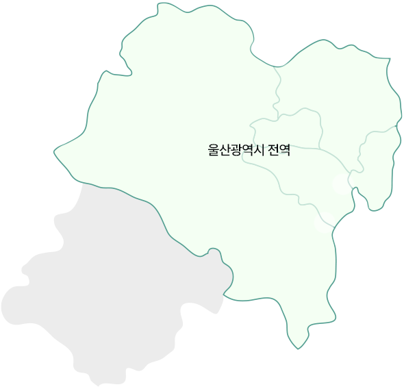울산광역시 전역 지도