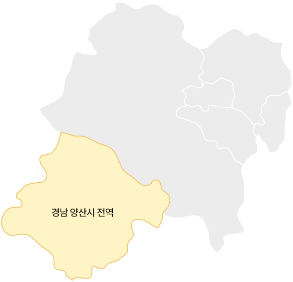 양산시 전역 지도